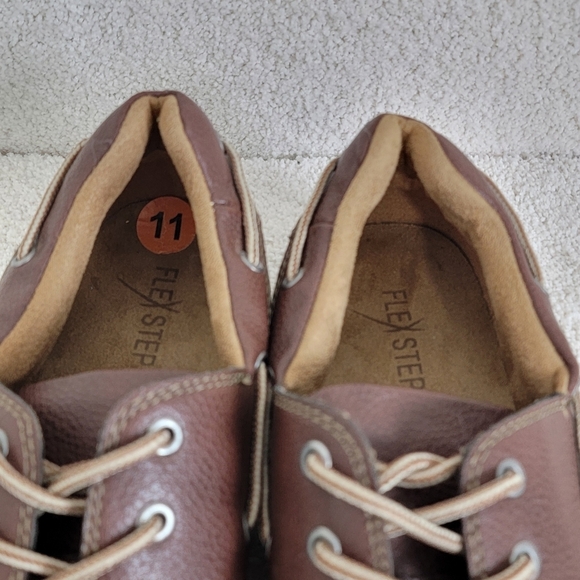 Flex Step Men's Brown Benjamin Comfort Dress Casual Boat Loafers Sz 11 - Picture 7 of 12